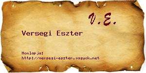 Versegi Eszter névjegykártya